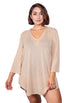 V-NECK BELL SLEEVE TUNIC - GOFRET - PLUS SIZE