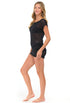 BOATNECK DRESS WITH SIDE SHIRRING BEACHWEAR - GOFRET