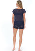 BOATNECK DRESS WITH SIDE SHIRRING BEACHWEAR - GOFRET