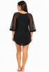 MESH SLEEVE V NECK BEACH COVER UP TUNIC - MCO