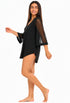 MESH SLEEVE V NECK BEACH COVER UP TUNIC - MCO