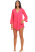 MESH SLEEVE V NECK BEACH COVER UP TUNIC - MCO