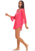 MESH SLEEVE V NECK BEACH COVER UP TUNIC - MCO