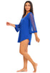 MESH SLEEVE V NECK BEACH COVER UP TUNIC - MCO