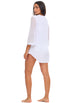 MESH SLEEVE V NECK BEACH COVER UP TUNIC - MCO