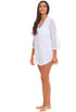 MESH SLEEVE V NECK BEACH COVER UP TUNIC - MCO