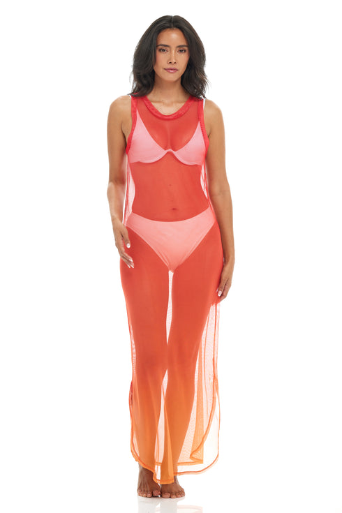 OMBRE MAXI DRESS - OMBRE POWER MESH