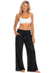 DRAWSTRING PULL ON BEACHWEAR PANT WITH POCKETS - PUCKERY
