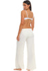 DRAWSTRING PULL ON BEACHWEAR PANT WITH POCKETS - PUCKERY
