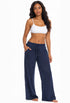 DRAWSTRING PULL ON BEACHWEAR PANT WITH POCKETS - PUCKERY