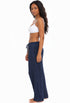 DRAWSTRING PULL ON BEACHWEAR PANT WITH POCKETS - PUCKERY