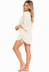 V NECK BEACH COVER UP TUNIC WITH TIE SIDE - PUCKERY