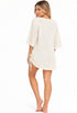 V NECK BEACH COVER UP TUNIC WITH TIE SIDE - PUCKERY
