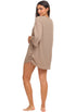 V NECK BEACH COVER UP TUNIC WITH TIE SIDE - PUCKERY