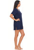 V NECK BEACH COVER UP SHORT SLEEVE TUNIC WITH POCKETS - PUCKERY