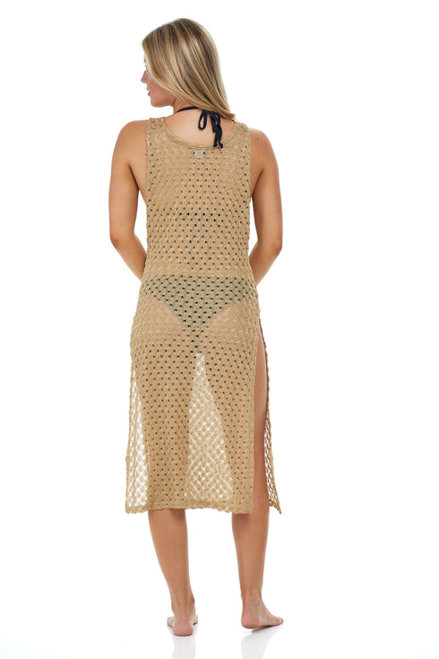 LONG DRESS W/SLIT - PYRITE SUN