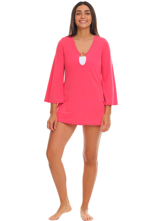 TUNIC BEACH COVER UP WITH RING DETAIL - RNG