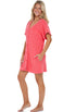 BUTTON FRONT TUNIC W/ SEAM POCKETS - TERRY