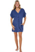 BUTTON FRONT TUNIC W/ SEAM POCKETS - TERRY