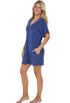 BUTTON FRONT TUNIC W/ SEAM POCKETS - TERRY