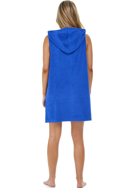 SLEEVELESS ZIP FRONT HOODIE W/ PATCH POCKETS - TERRY