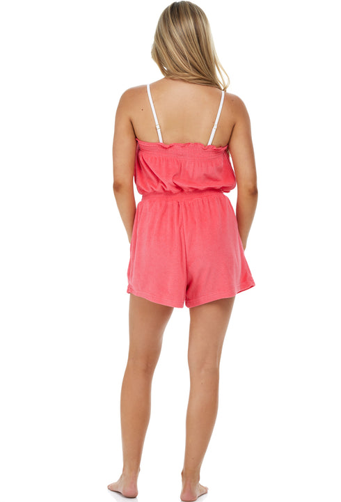 SMOCKED ROMPER - TERRY