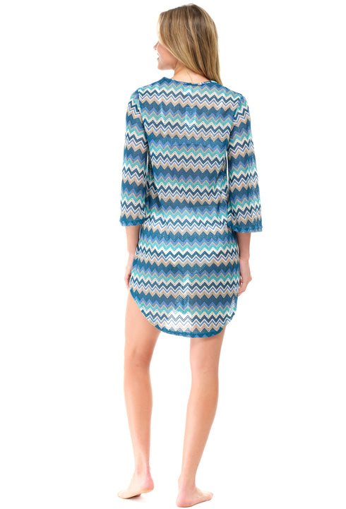 V-NECK BELL SLEEVE TUNIC - ZEST