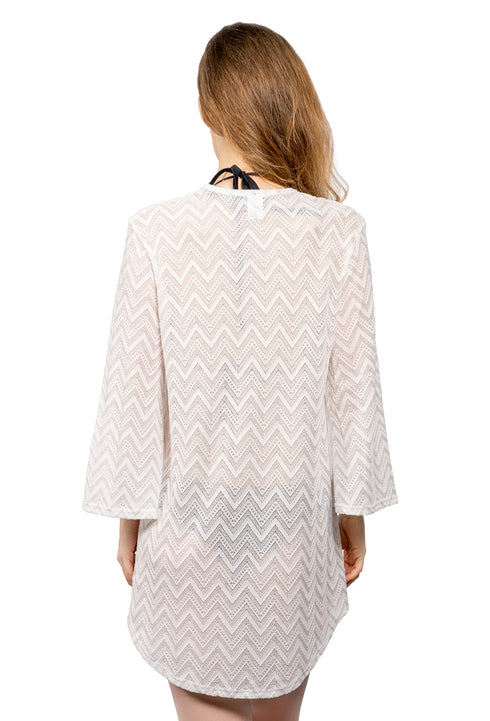 V-NECK BELL SLEEVE TUNIC - AMBERGRIS