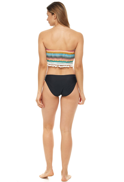 BEACH COVER UP BANDEAU POM POM TOP - CONFETTI