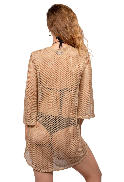 V-NECK BELL SLEEVE TUNIC - BELIZE