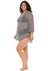 V-NECK BELL SLEEVE TUNIC - BONDI - PLUS SIZE
