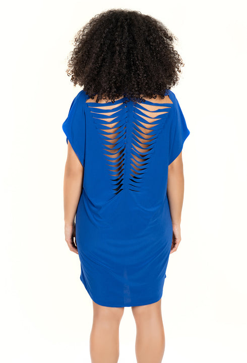 V-NECK TUNIC WITH BACK SLASHES - PLUS - Jordan Taylor Beachwear