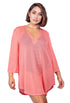 V-NECK BELL SLEEVE TUNIC - GOFRET - PLUS SIZE