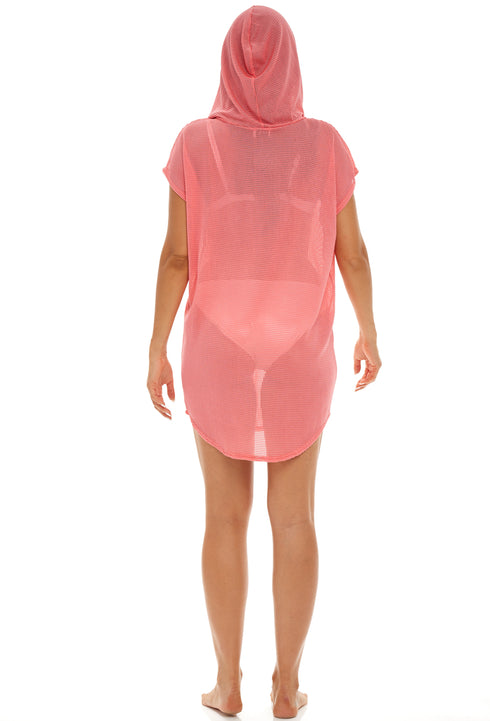 SHORT SLEEVE TUNIC WITH HOODIE - GOFRET