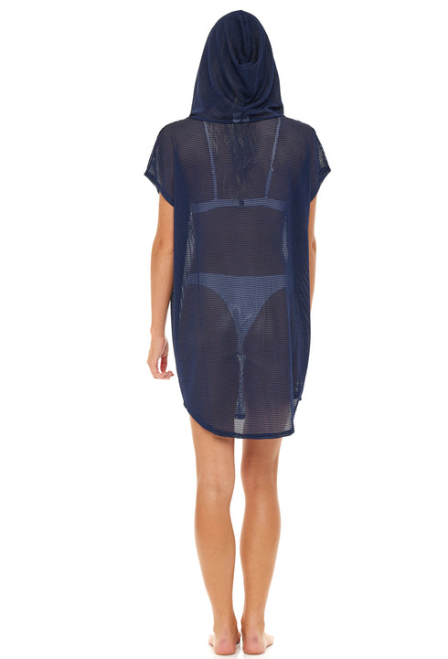 SHORT SLEEVE TUNIC WITH HOODIE - GOFRET