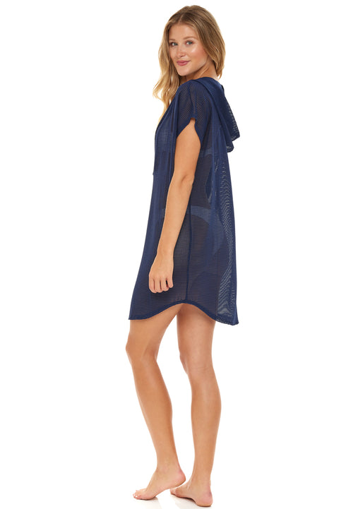 SHORT SLEEVE TUNIC WITH HOODIE - GOFRET