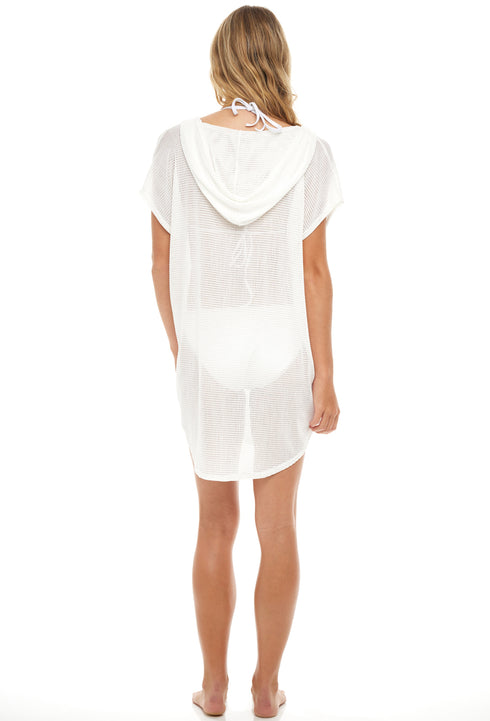 SHORT SLEEVE TUNIC WITH HOODIE - GOFRET