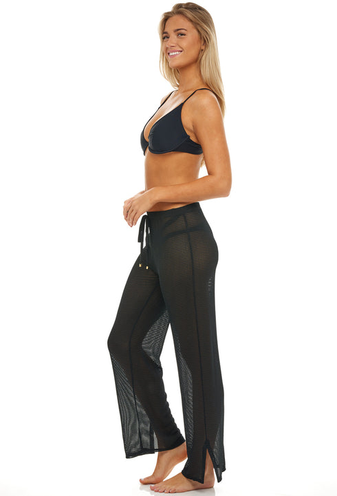 PULL ON PANT WITH SIDE SLIT - GOFRET