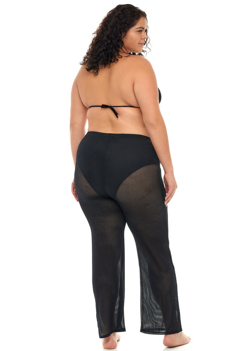 PULL ON PANT WITH SIDE SLIT - GOFRET - PLUS SIZE