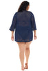 V-NECK PLACKET BELL SLEEVE TUNIC - GOFRET - PLUS SIZE