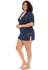 V-NECK SHORT SLEEVE TUNIC - GOFRET - PLUS SIZE