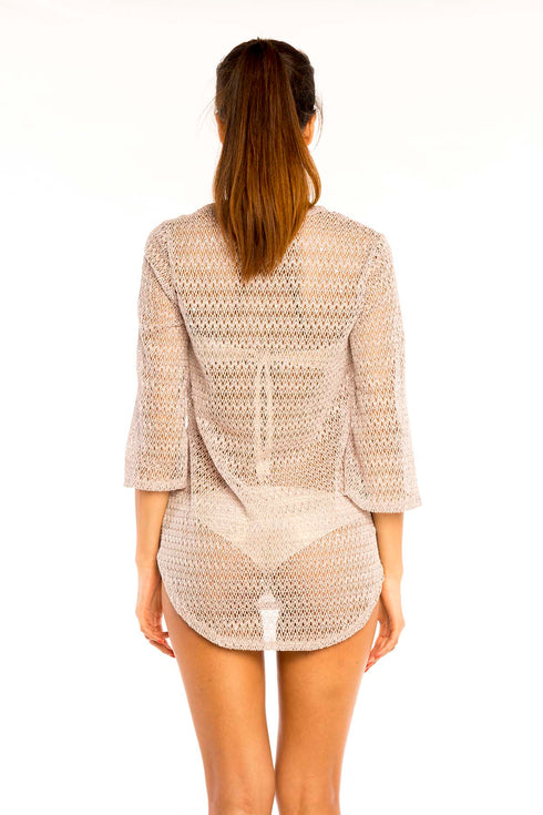 V-NECK BELL SLEEVE TUNIC - Jordan Taylor Beachwear