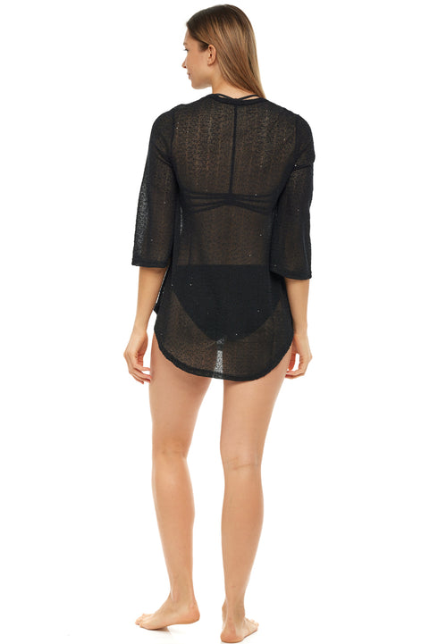 V-NECK BELL SLEEVE TUNIC - KAR