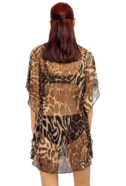 V-NECK KAFTAN - ANIMAL PRINT