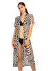 LONG DUSTER WITH TIE BELT - ANIMAL PRINT