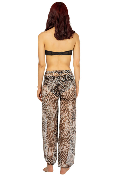 HAREM PANT WITH TIE BELT - ANIMAL PRINT