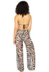 HAREM PANT WITH TIE BELT - ANIMAL PRINT