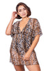 V NECK DOLMAN SLEEVES TUNIC SKIN PRINT - MOREMI