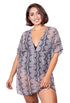 V NECK DOLMAN SLEEVES TUNIC SKIN PRINT - MOREMI