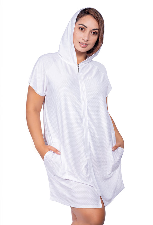RAGLAN SLEEVE ZIP-UP HOODIE DRESS - PLUS SIZE